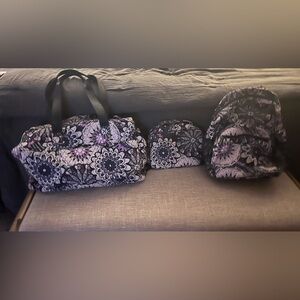 Vera Bradley bundle. Weekender bag, backpack, and makeup bag!